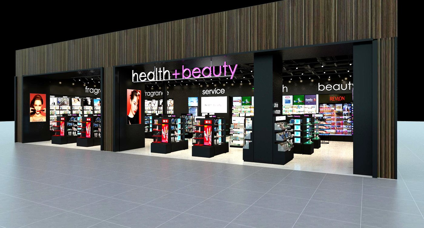 health + beauty flagship shopfront at Melbourne Airport Terminal 3