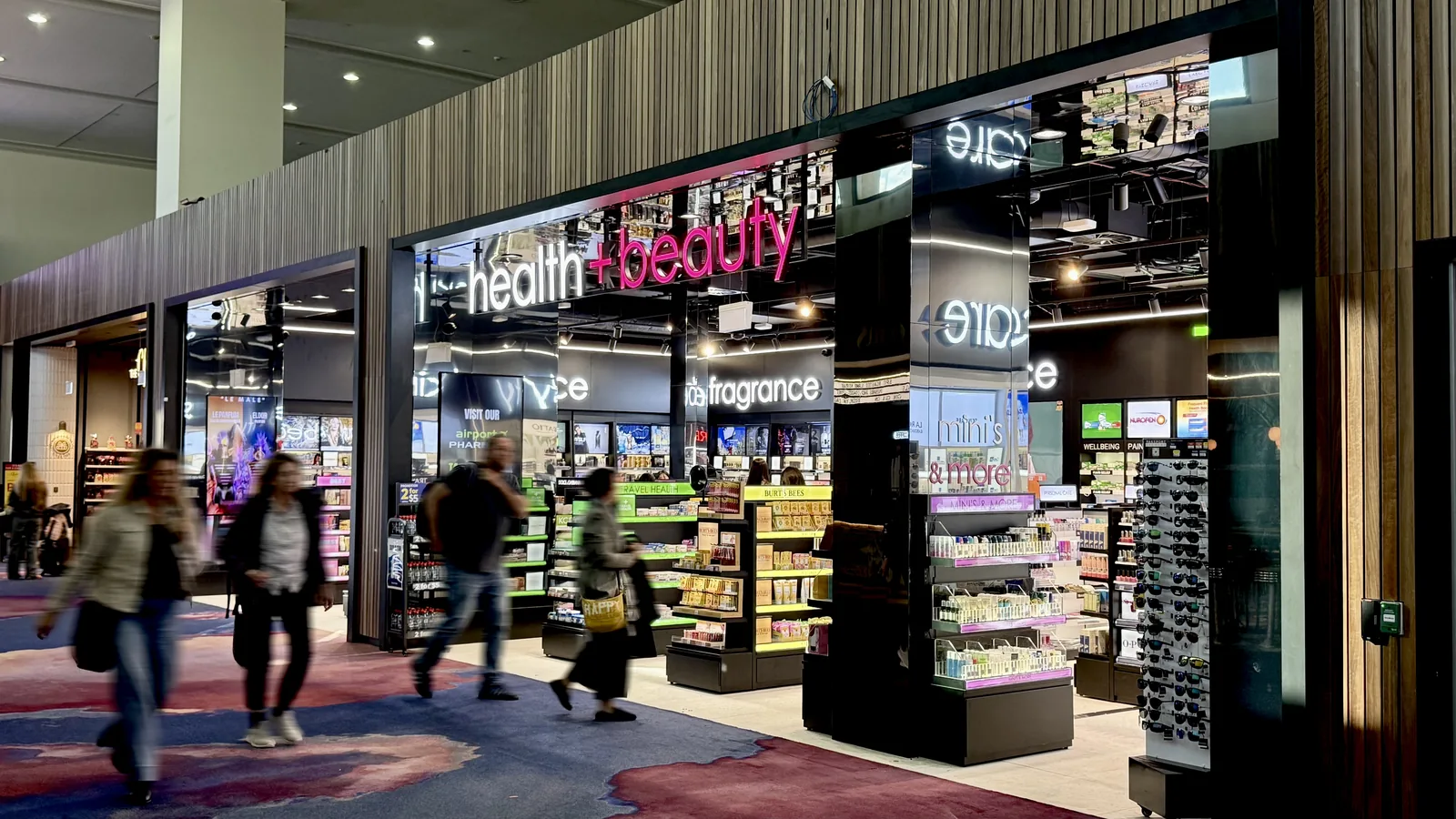 health + beauty flagship shopfront at Melbourne Airport Terminal 3