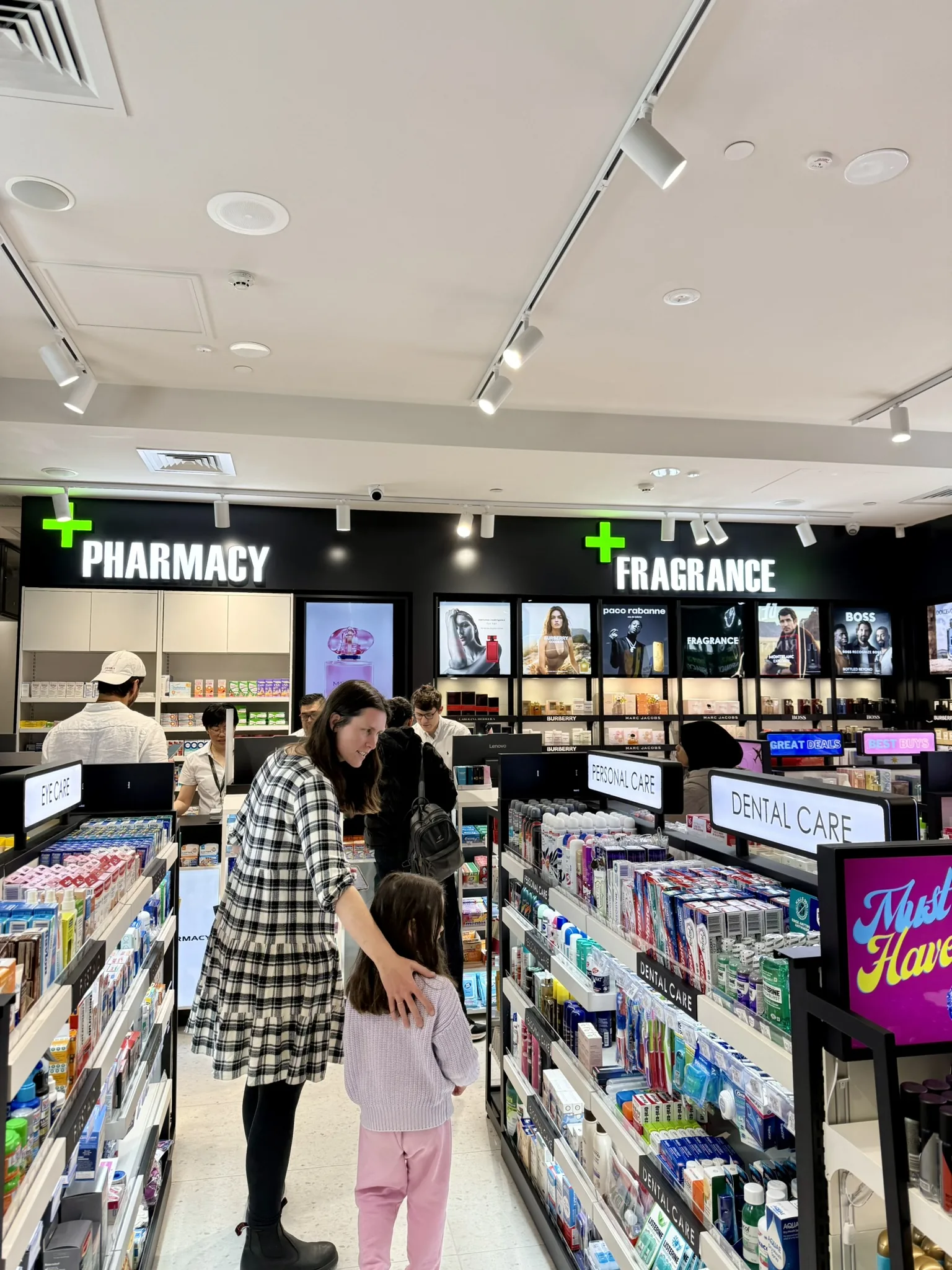 Pharmacy and fragrance aisles at Airport Pharmacy Melbourne T4